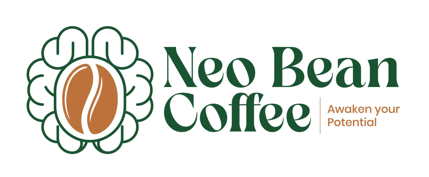 Freshly roasted NeoBean Organic Peru single-origin coffee beans in a burlap bag with a rustic label.