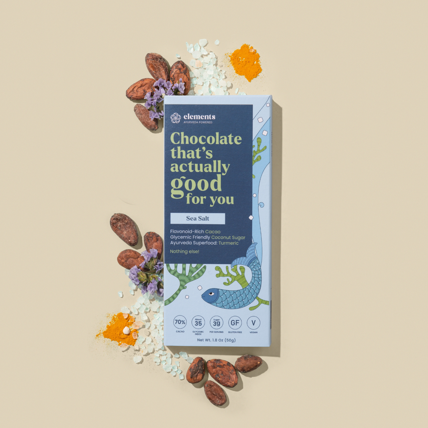 Assorted Elements Truffles chocolates from The Soma Collection in elegant packaging with a variety of flavors and smooth chocolate finishes.