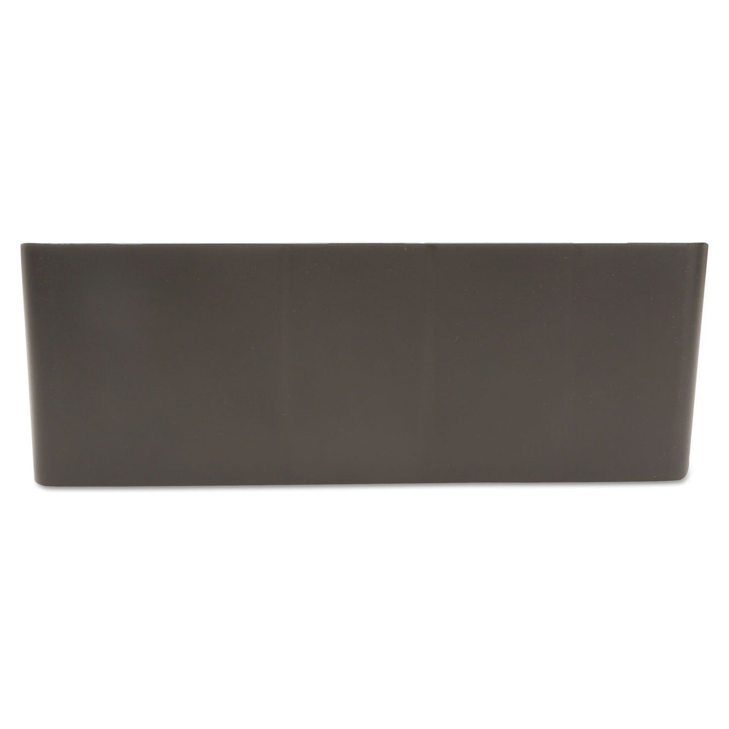 Black Mind Reader 11-compartment coffee condiment station with organizer tray, measuring 18.25 x 6.63 x 9.78 inches, for kitchen use.