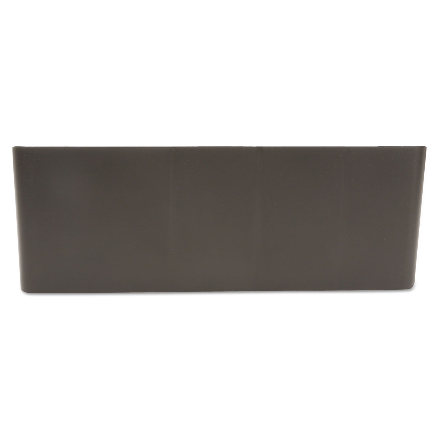 Black Mind Reader 11-compartment coffee condiment station with organizer tray, measuring 18.25 x 6.63 x 9.78 inches, for kitchen use.