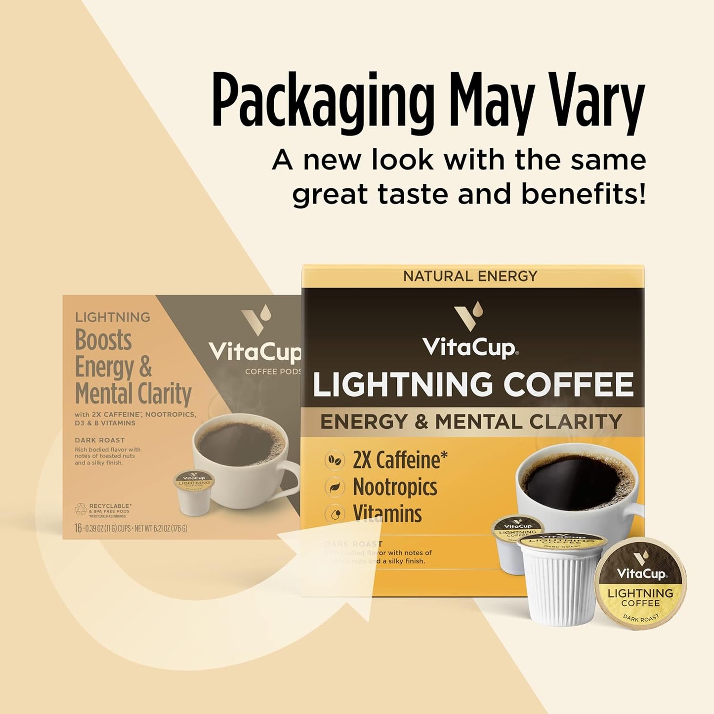 Slim organic coffee pods with bold flavor from NutritionAdvice, designed for diet support, in a sleek, customized packaging.