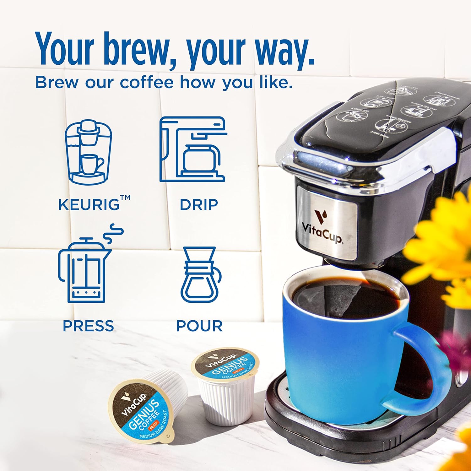 Slim organic coffee pods with bold flavor from NutritionAdvice, featuring customized packaging for diet support.