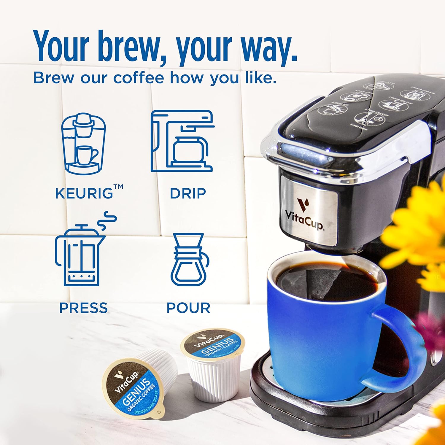 Slim organic coffee pods with bold flavor from NutritionAdvice, designed for diet support, shown in a close-up image.