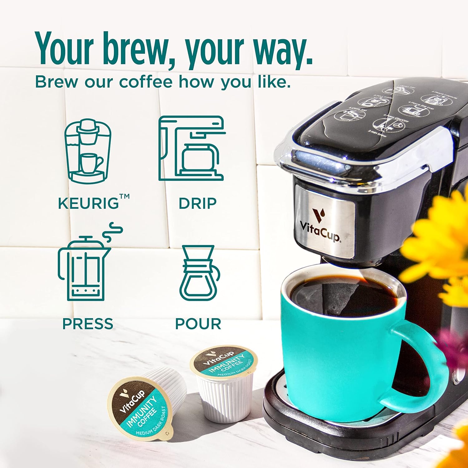 Slim organic coffee pods with bold flavor from NutritionAdvice, designed for diet support, shown in a close-up image.