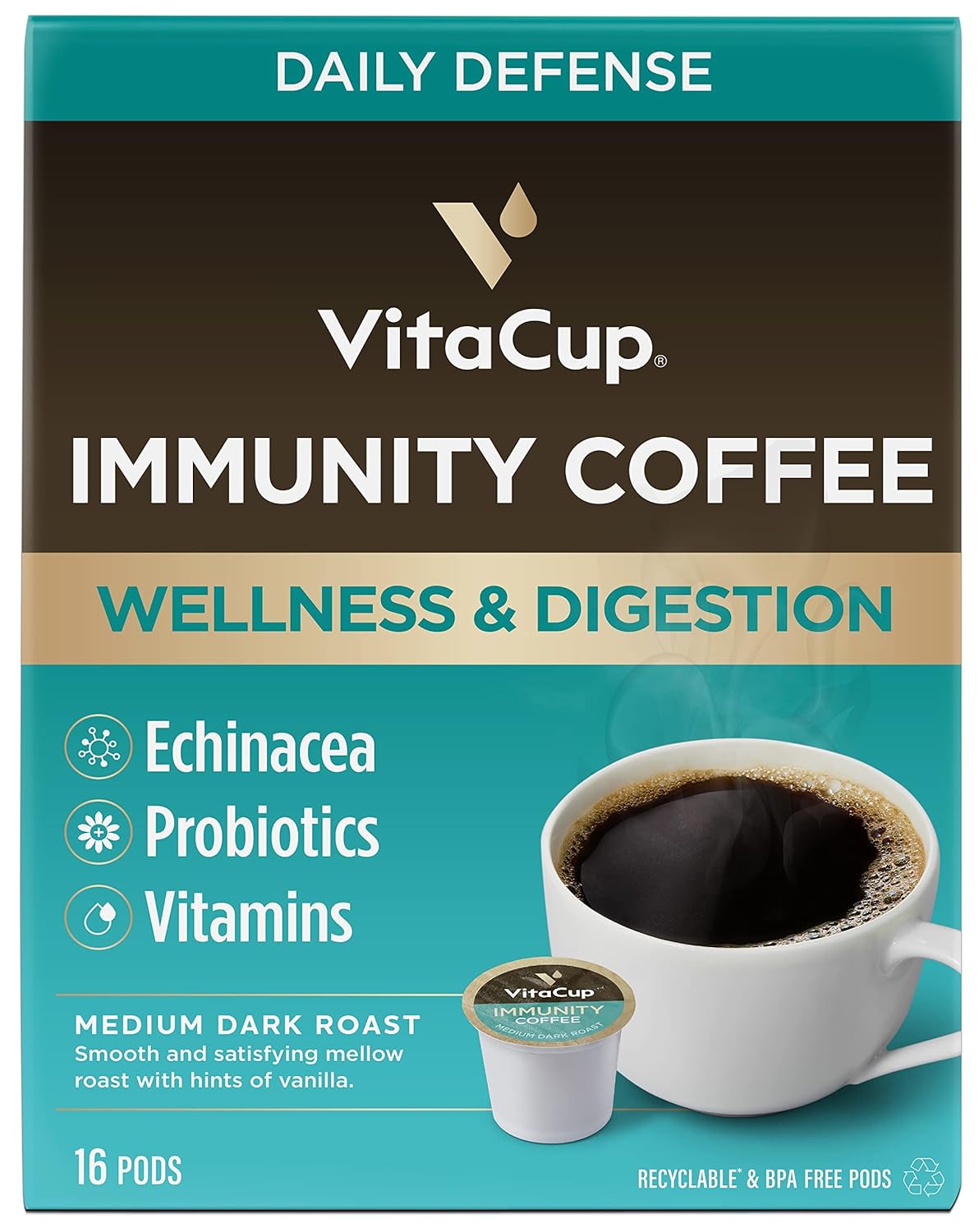 Slim organic coffee pods with bold flavor from NutritionAdvice, designed for diet support, in a customized packaging.