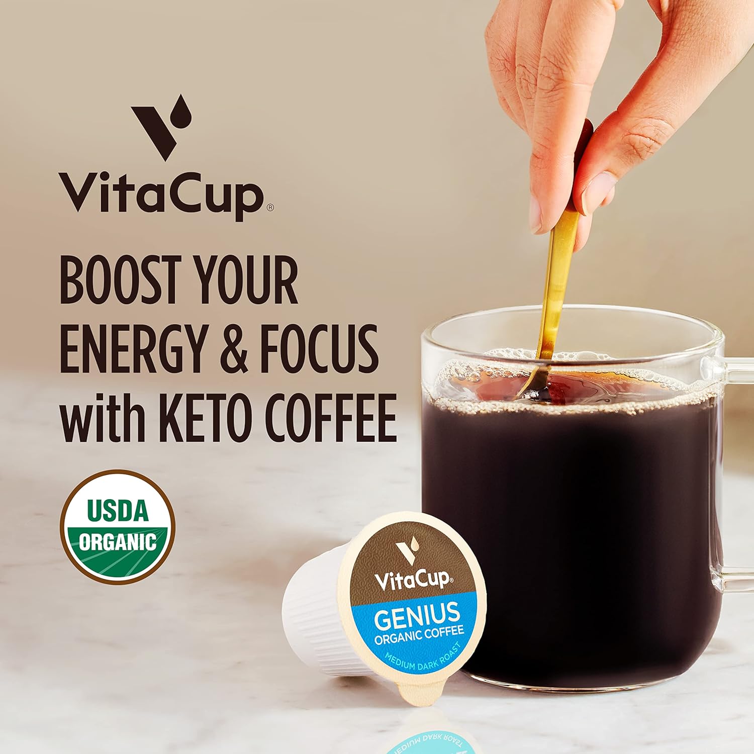 Slim Organic Coffee Pods with diet support by NutritionAdvice, showcasing sleek packaging and bold flavor design.