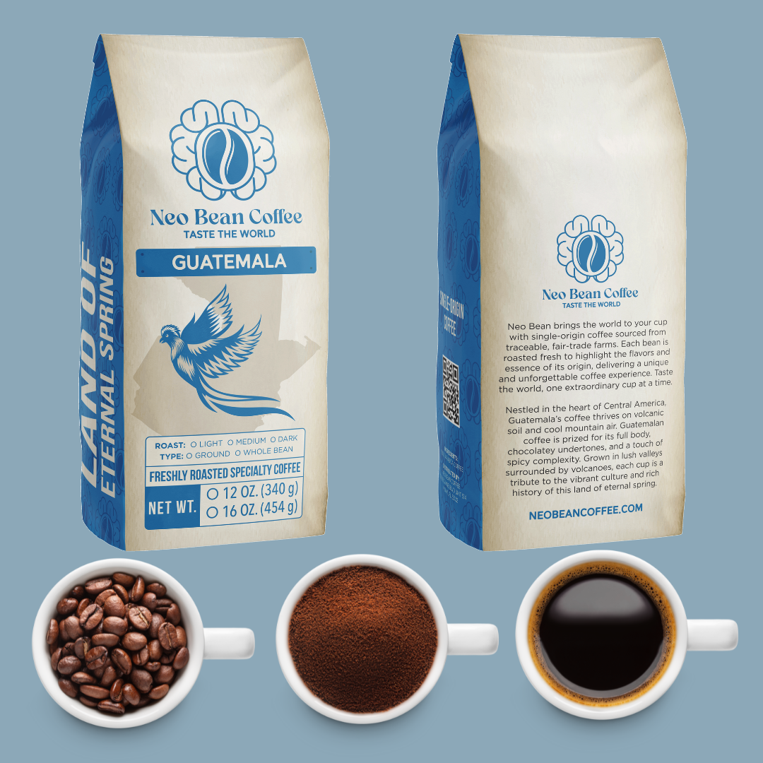 Freshly roasted Organic Guatemala Coffee from NeoBean, showcasing rich beans for single-origin specialty coffee.