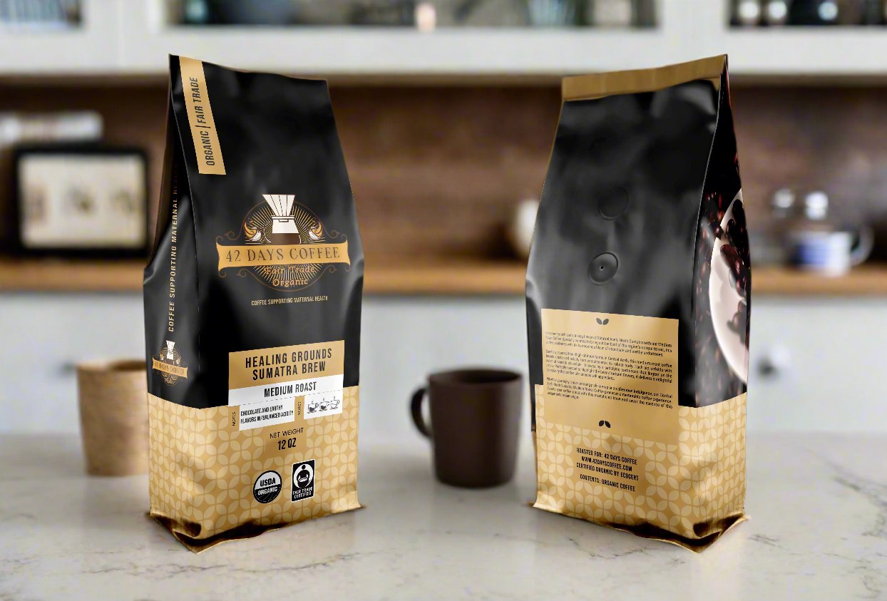 Organic Sumatra Brew from Healing Grounds by 42 Days Coffee, medium roast single origin specialty coffee.