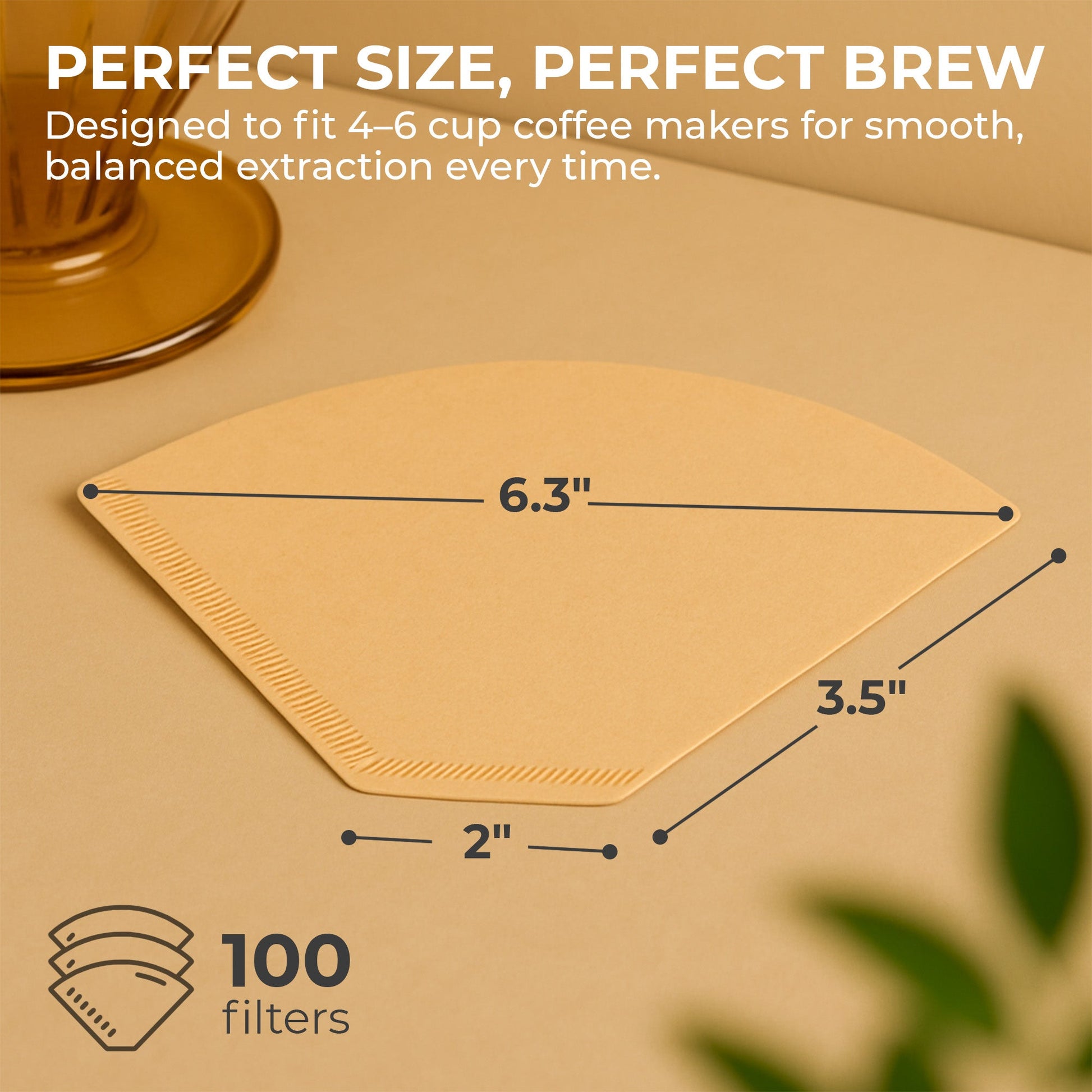 Organic premium coffee filters KFCF02B by Kaffe Products, showcasing natural paper filters for brewing coffee.