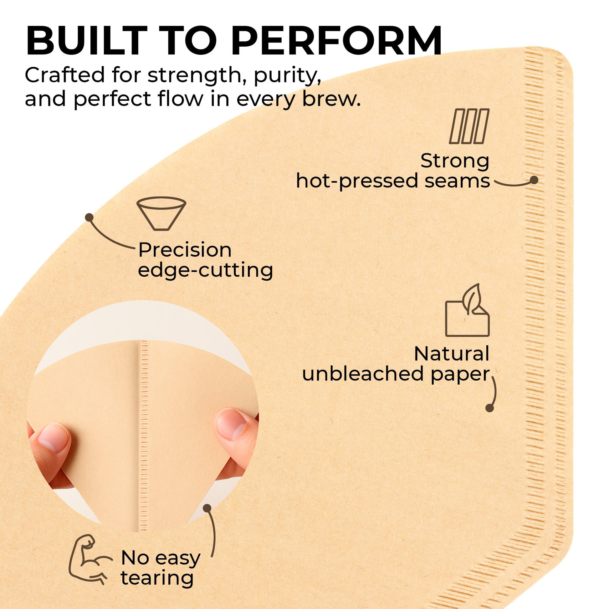 Organic premium Coffee Filters #2 by Kaffe Products, showing unbleached paper filters designed for drip coffee brewing.