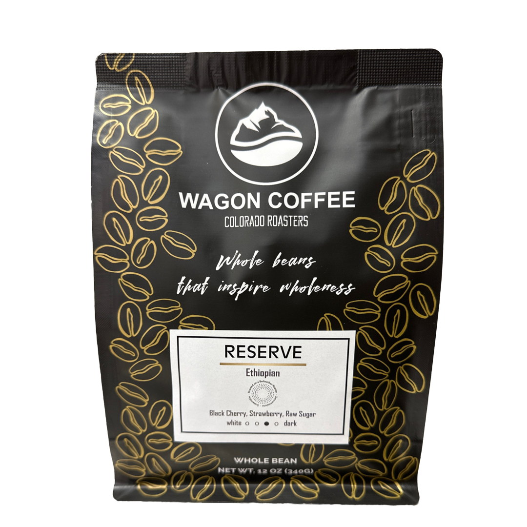 Reserve Reserve Coffee from Wagon Coffee in a sleek bag with a dark label and modern design.