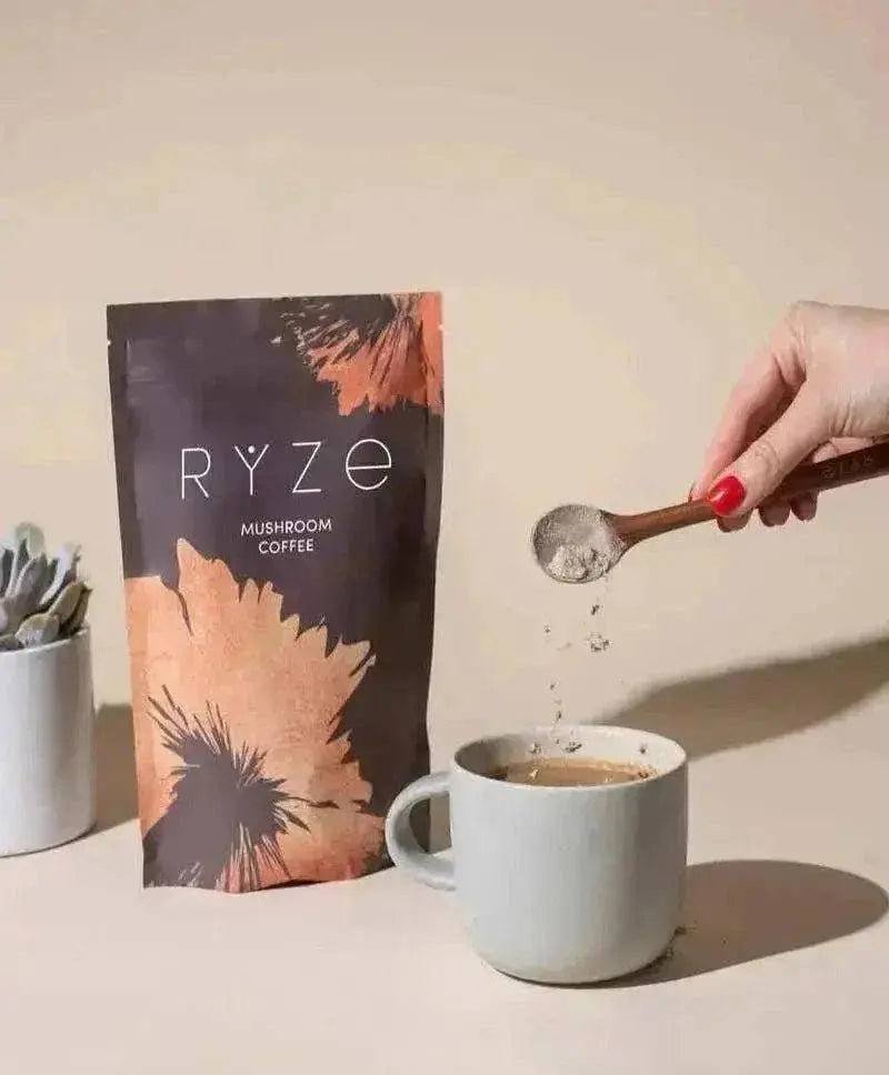 Nutragole RYZE Mushroom Coffee pack with 6 adaptogenic mushrooms, organic instant coffee with MCT oil for energy, focus, digestion, immunity