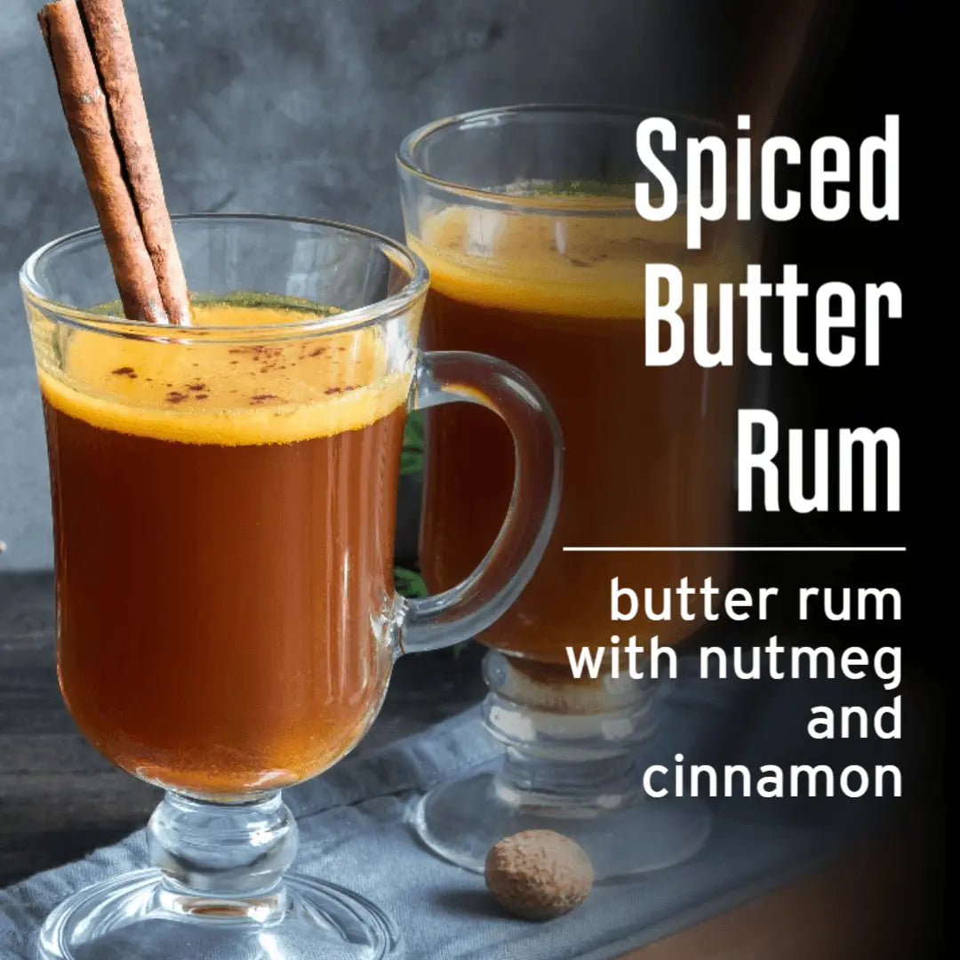 JavaMania Spiced Butter Rum flavored coffee in a bag, showcasing the rich coffee beans with a hint of spice and butter flavor.